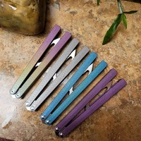 butterfly trainer knife channel tc4 titanium handle d2 blade bushing system jilt free swinging edc knife xmas gift theone
