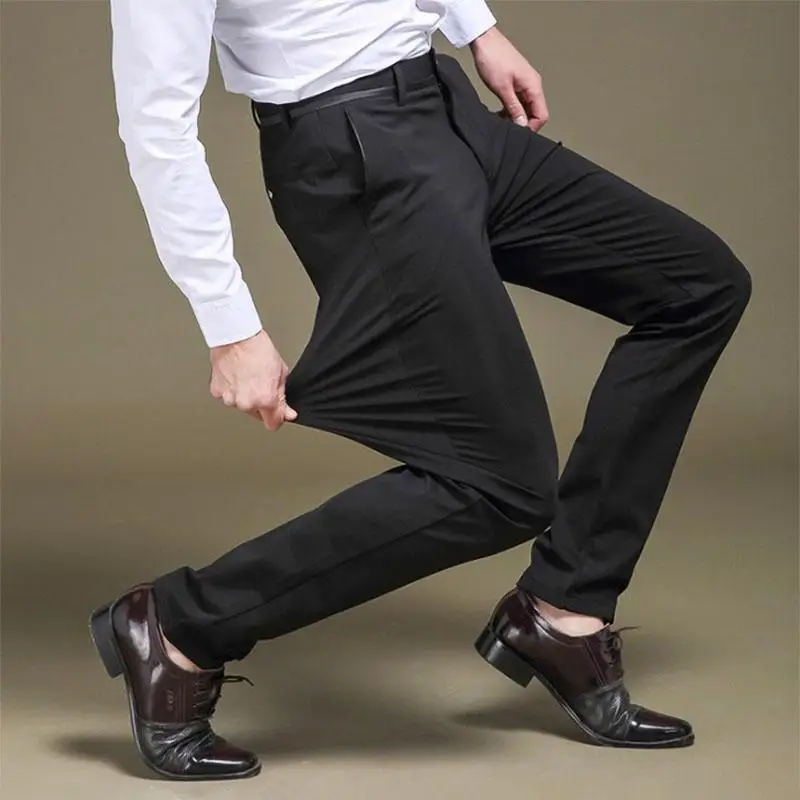 Брюки мужские Стрейчевые классические, повседневные деловые штаны с высокой талией, весна-лето 2023