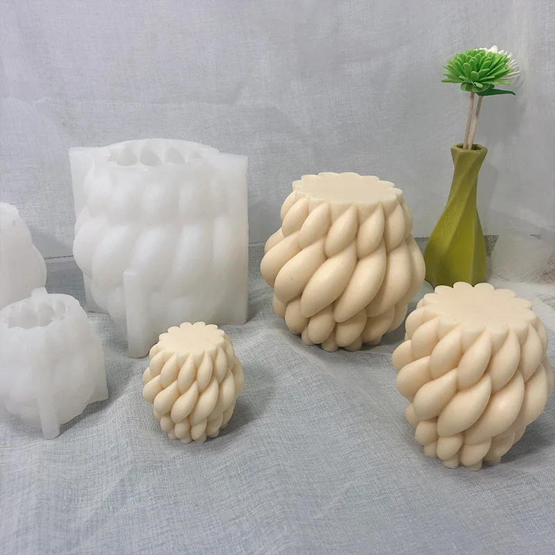 

Handmade Geometric Scented Candle Mould New Rotating Raindrop Shape Art Gypsum Soap Aromatherapy Candle Silicone Mold Home Decor