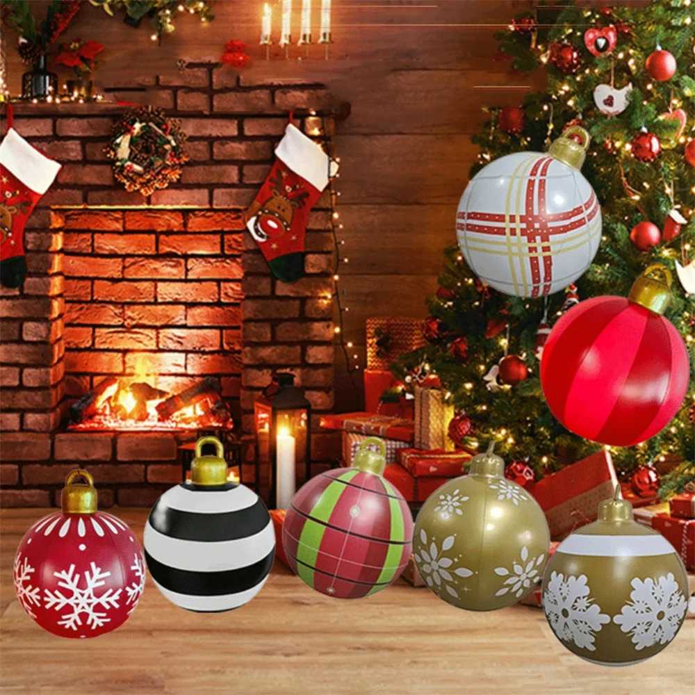 24-дюймовый рождественский надувной декоративный шар уличный ПВХ гигантские