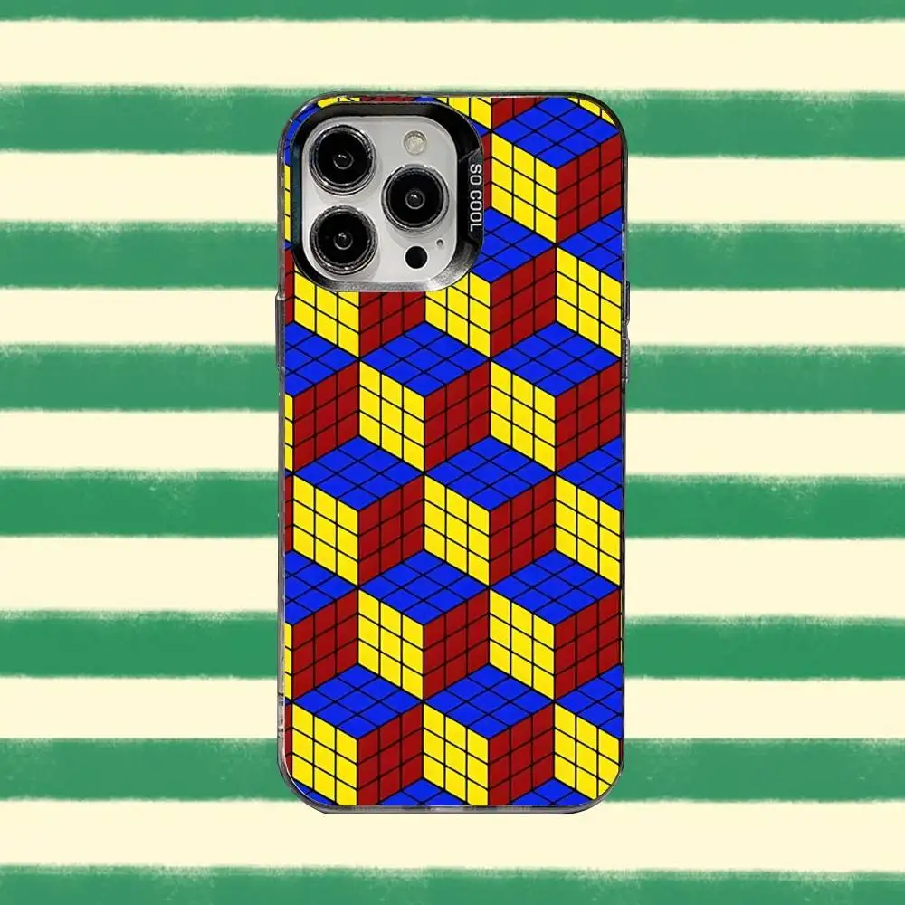 Фото R-Rubiks Cube Phone Case For iPhone 16,15,14,13,12,11,8,7,Pro,Max,Plus,Mini,XS,SE Anti Fall Black Matte Hard №4