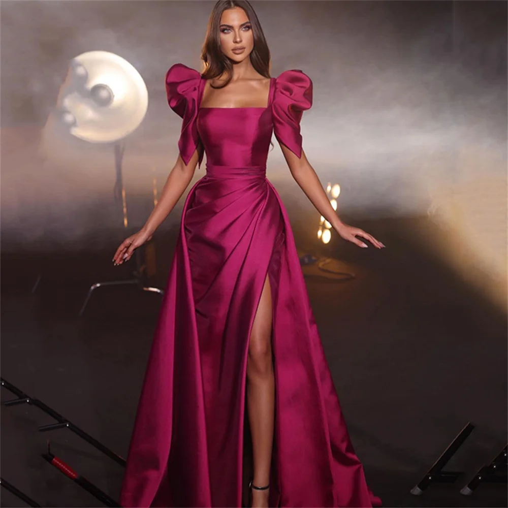 

Lily Sexy Mermaid Prom Dress Square Neck Satin Evening Dress Floor Length Cocktail Party Prom Gowns Custom Size robes du soir