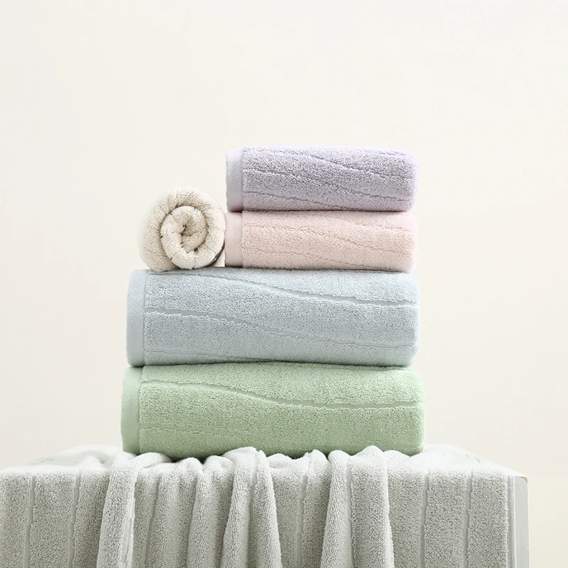 

100% Cotton Towel Set For Men And Women Couple Home Bathroom Soft Absorbent Wash Face Wipe Hair Beach Bath 70x140cm