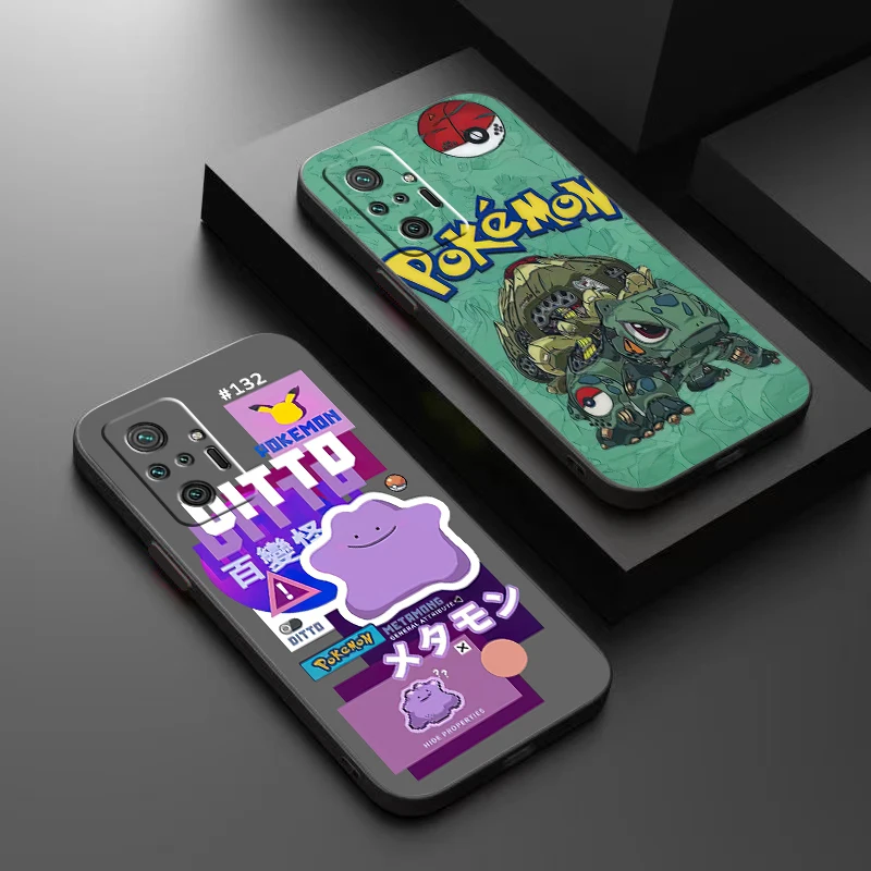 

Cartoon Pokémon Phone Case For Xiaomi Redmi 7 8 7A 8A 9 9i 9AT 9T 9A 9C Note 7 8 2021 8T 8 Pro Soft Back Silicone Cover Black