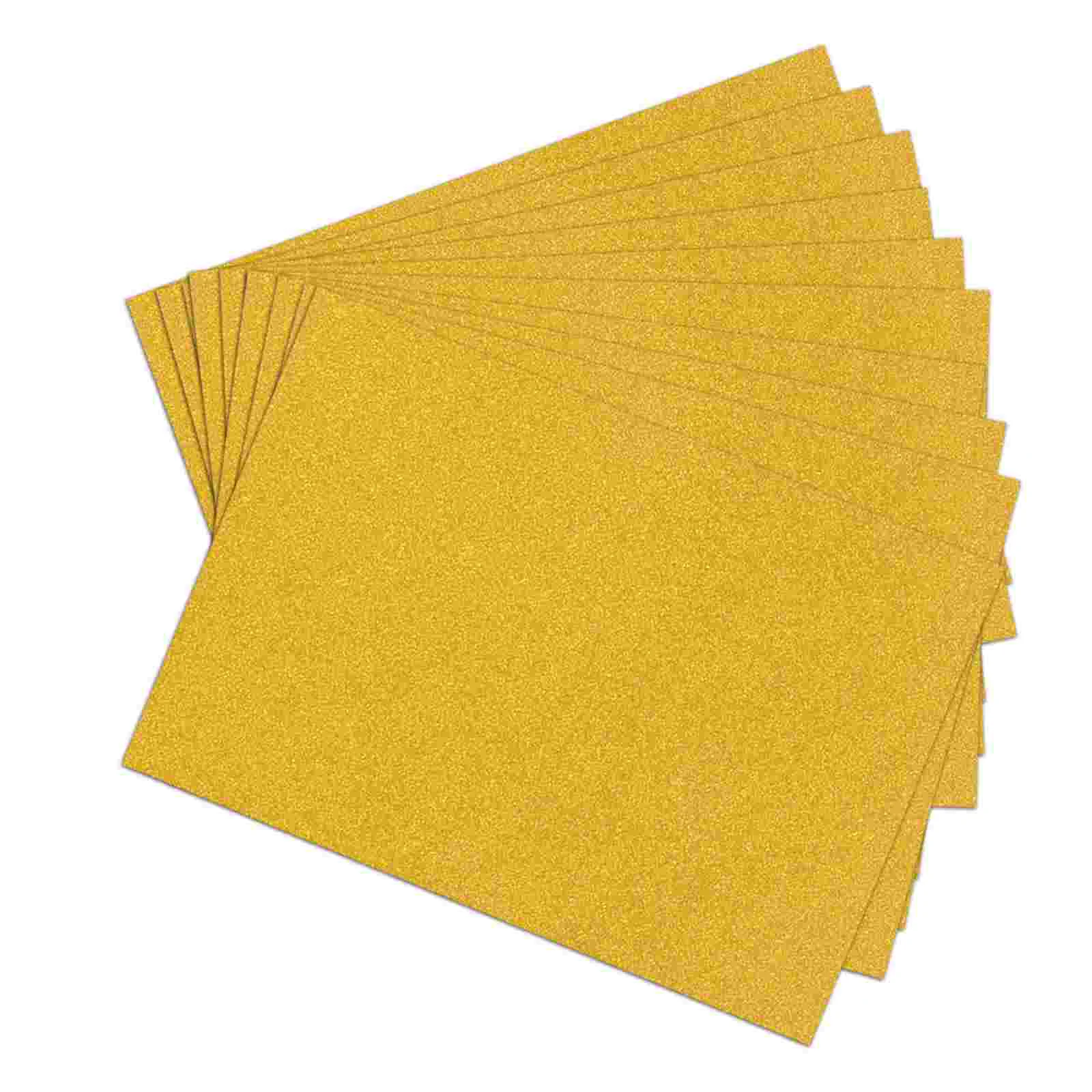 

10pcs A4 Sheets Glitter Cardstock Making Diy Material Sparkling Craftwork Scrapbooking (Gold)