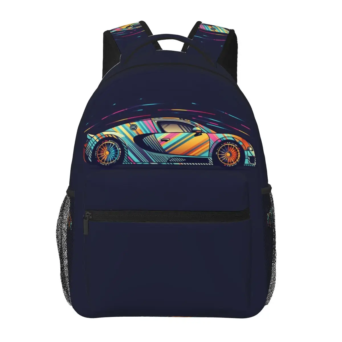 

Super Sports Car Backpack Student Multicolored Retro Lightweight Backpacks Polyester Elegant School Bags Travel Custom Rucksack