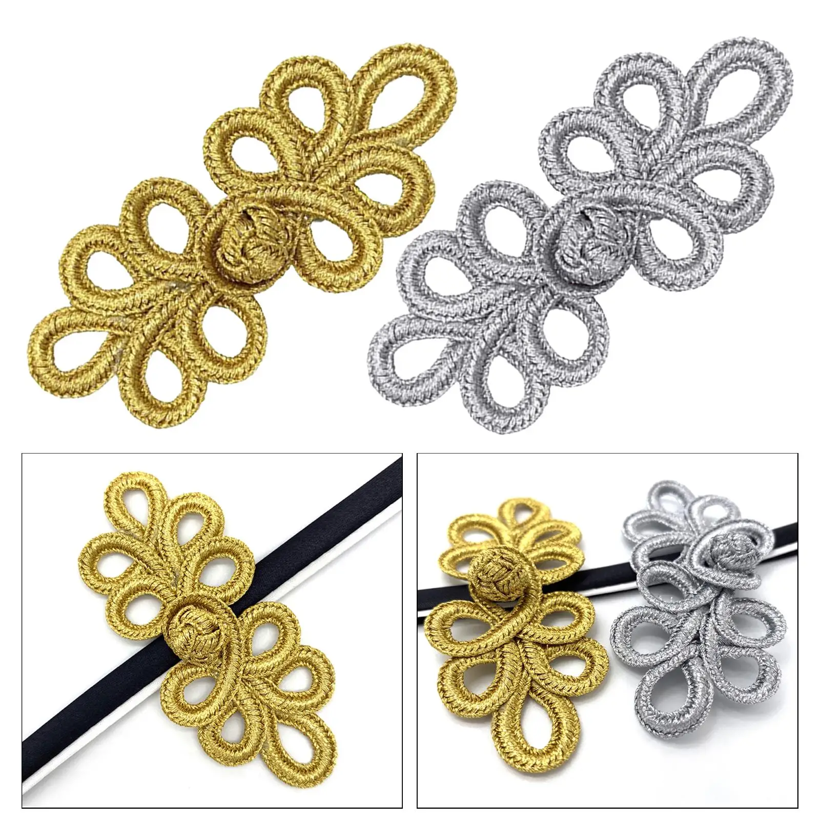 Пуговицы в форме лягушки с китайскими узлами 10 пар застежки регулируемые