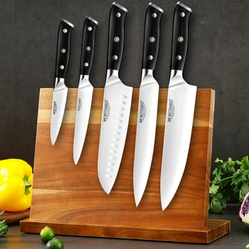 Chef knife 1-5 Pcs Set Kitchen Knives German 1.4116 Steel Sharp Japanese Santoku Knife Cleaver Slicing Utility Paring Knife 1