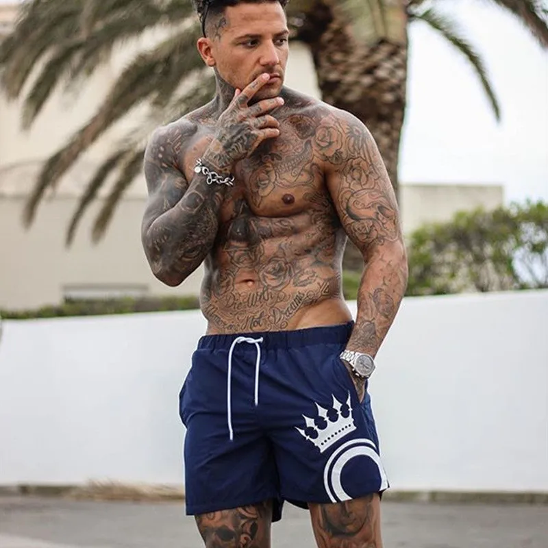 

Summer New Men's Sports Shorts Lightweight Knee-length Sports Shorts Gym Fitness Running Shorts Sexy Loose Beach Pants