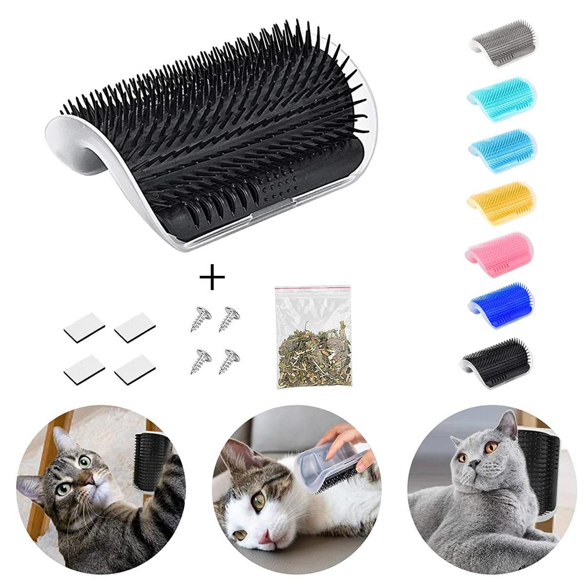 Cat Brush Corner Cats Massage Self Groomer Comb Wall Brush Rubs Catnip The Face With Cat Face Scratcher for Cat Accessories
