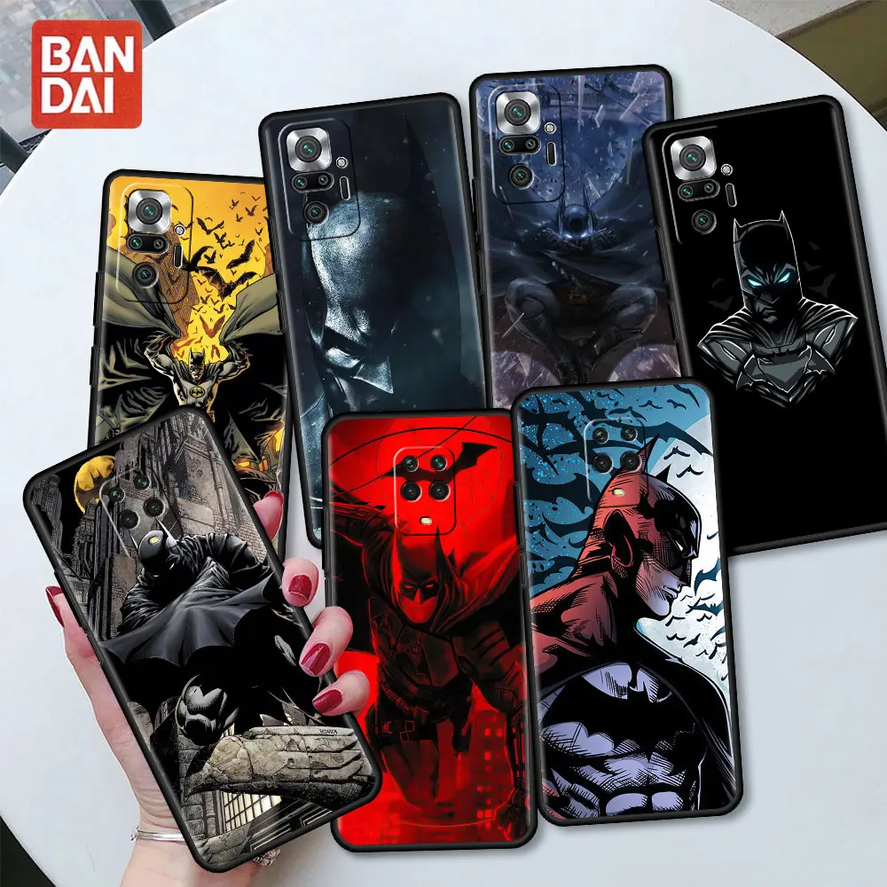 

Soft Case For Xiaomi Redmi Note 11 10 9 Pro 9S 10S 9A 9C NFC 9T K40 8 7 8T 7A Black Silicone Phone Cover Cool Batman Movies Capa