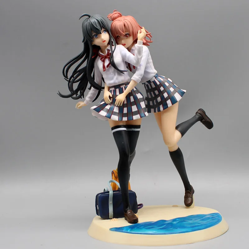 

23cm Yukinoshita Yukino Anime Figures Yuigahama Yui Figurine Pvc Cute Girl Statue Model Collectible Desk Decorat Toy Kids Gifts