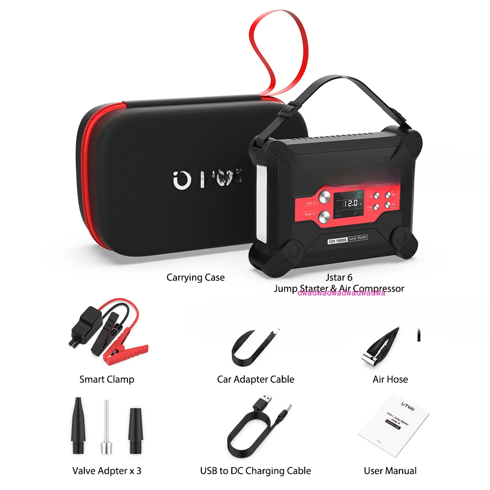 Utrai 1800A Автомобильный стартер с воздушным насосом многофункциональный аварийный