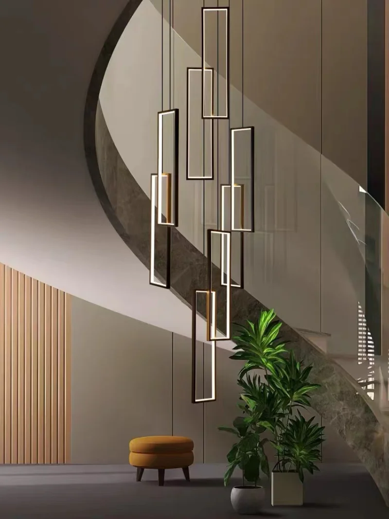

Chandeliers led Staircase personality creative villa loft minimalist lamps simple modern Nordic living room