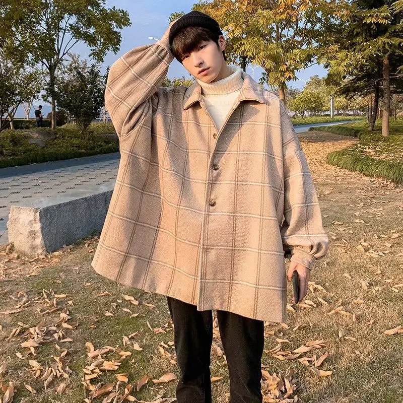 

2022 New Korean Version Loose Couple Jacket Winter Trend Super Hot New Woolen Jacket Cotton Jacket Men and Women Jackets