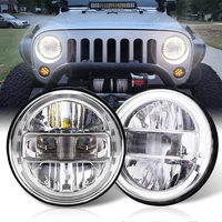 bitcuk 7 led halo headlights off road car 7inch led lamp h4 with angel eye for jeep wrangler lada niva 4x4 beetle classic