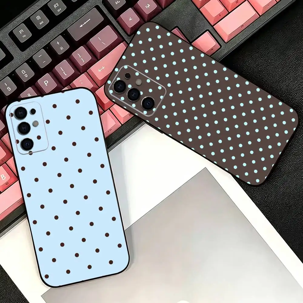 Фото Мягкий чехол для телефона Big Dots Brown Blue Black для Samsung S26,25,24,21,22,21,20,10,9,8,7,6Ultra,Plus,Fe, Lite №1