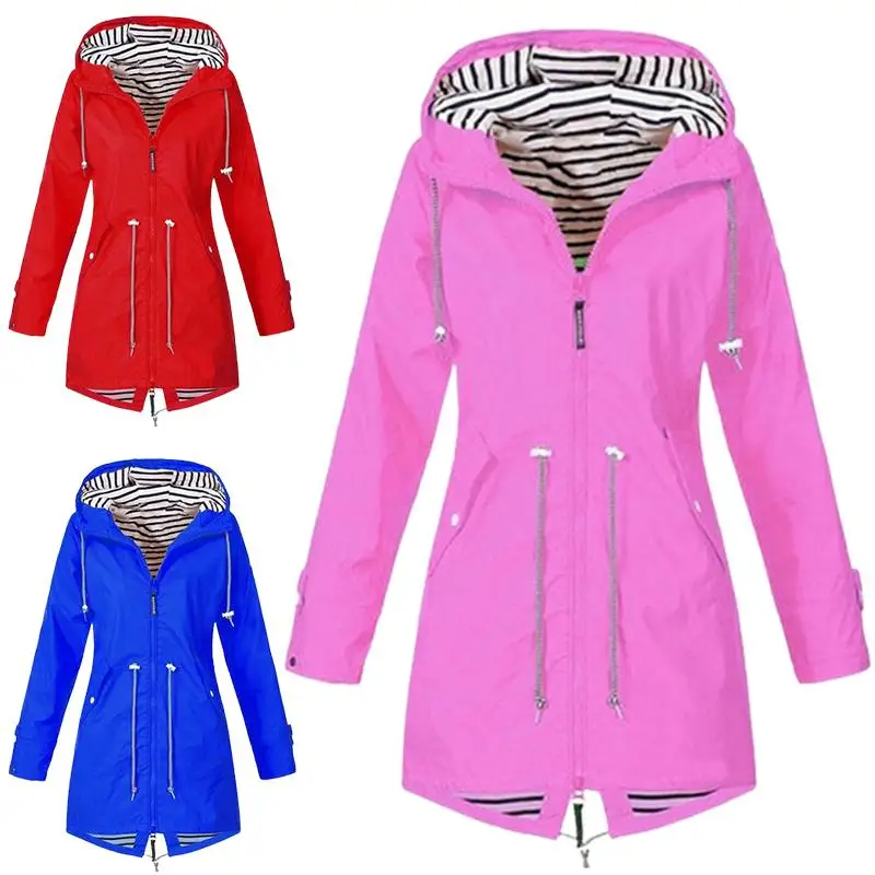 

Женская ветрозащитная водонепроницаемая куртка с капюшоном, легкая верхняя одежда для походов, 2022
