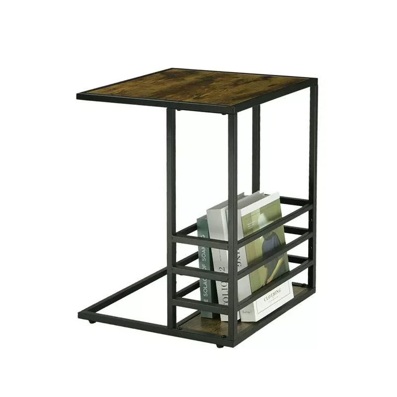 

Side Table with Storage for Sofa Couch and Bed[US-Stock]