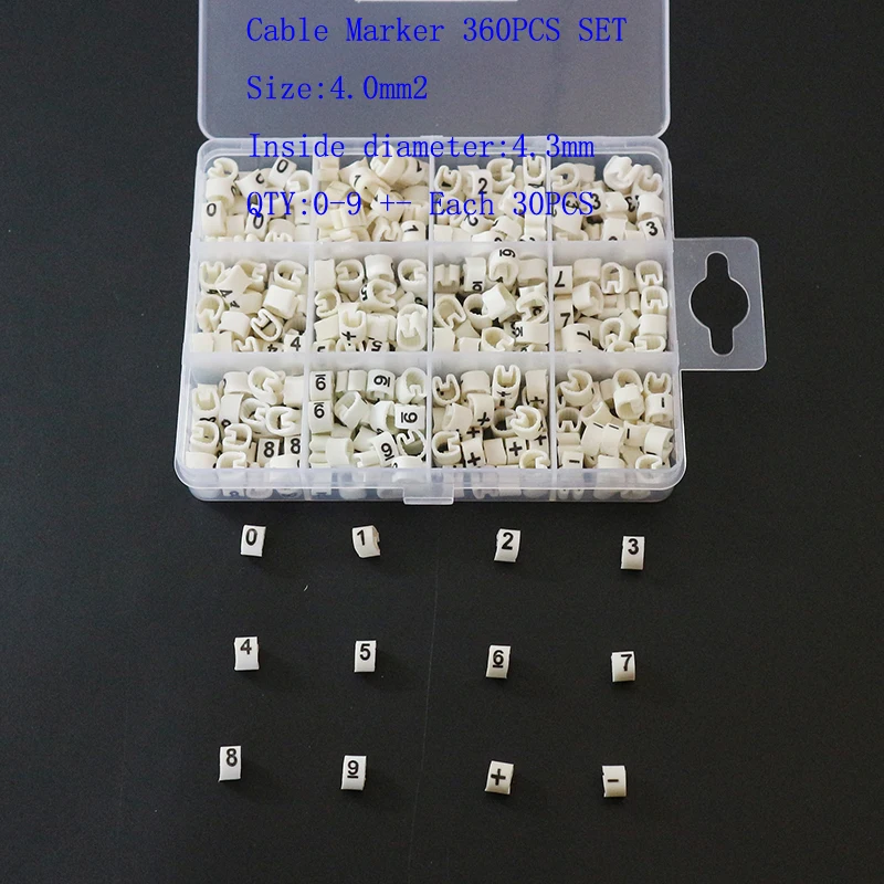 Трубчатые маркеры кабеля Trellis 12 штук EC-0 1 2 EC-3 0,75 1,5 2,5 4 6MM2 (22-10AWG) для диаметра провода в трубке. Бесплатная доставка номер 0123456789 + -.