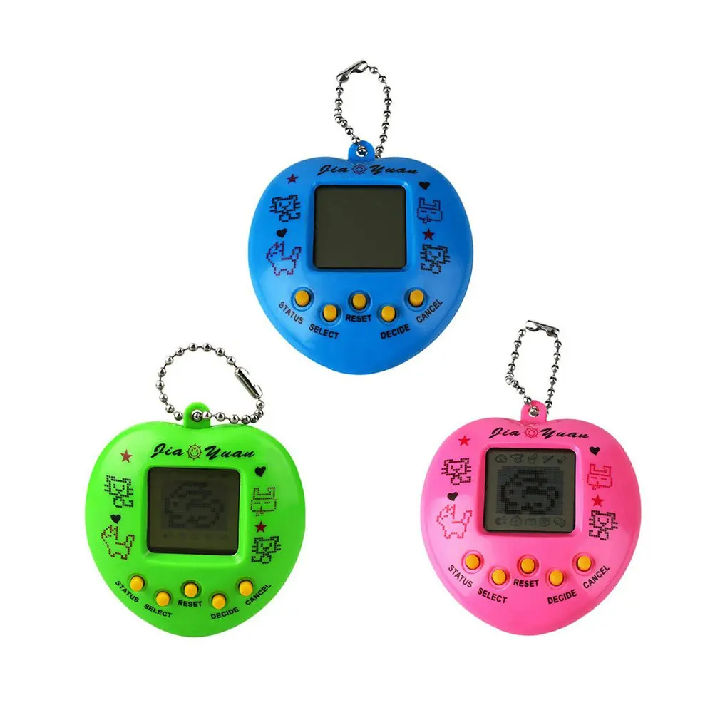 

Game Console Heart-shaped Electronic Pet Game Machine Electronic Digital Electronic Pet Keychain 168 In One Game Machine