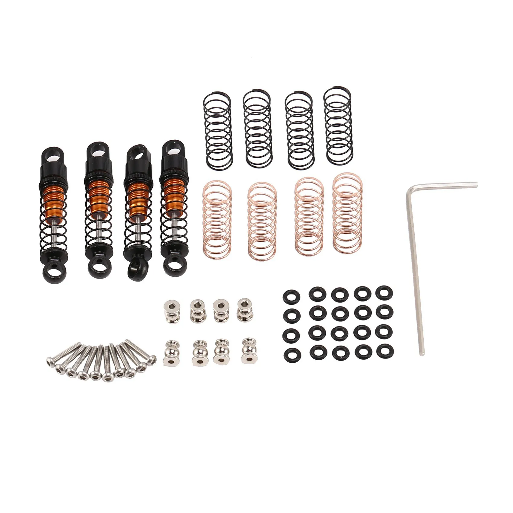 

for Axial SCX24 90081 1/24 RC Crawler Car Metal Adjustable Shock Absorber Damper Set Upgrade Parts Accessories Black Monocular