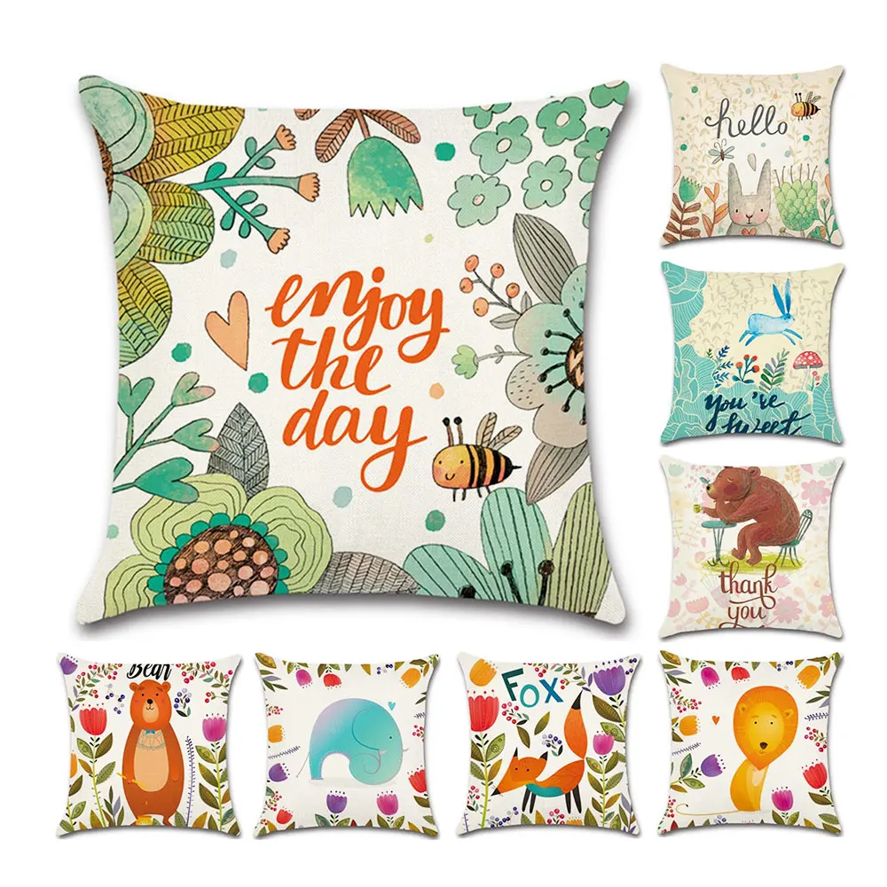 

Милый мультяшный чехол для телефона с рисунком лисы, Чехол Для Льва, медведя, декоративная подушка, чехол для дивана, автомобиля, для дома, че...