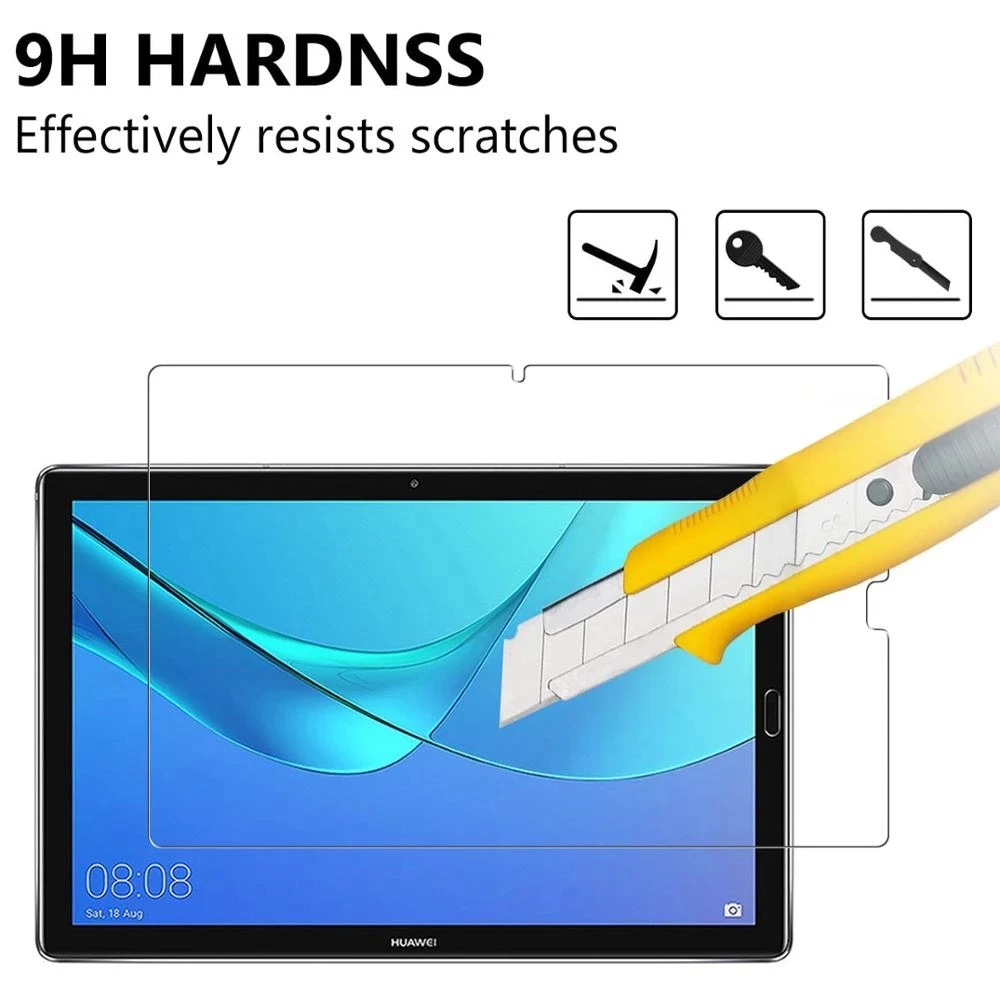 (2 упаковки) 9H закаленное стекло для Huawei MediaPad M5 10 8 2018 искусственная кожа Защита