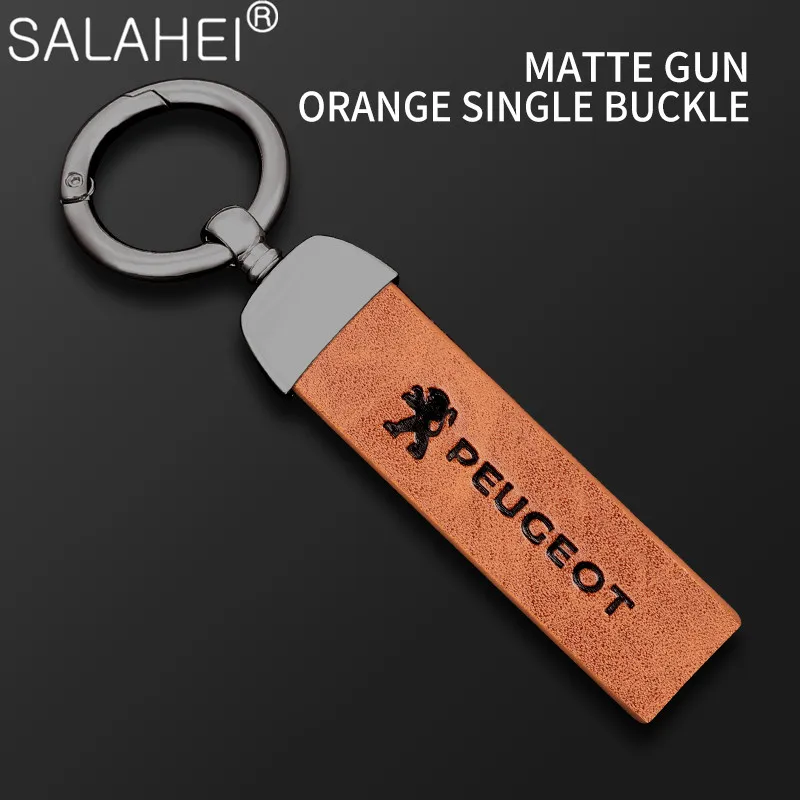 

Luxury Women Men Car Leather Keychain Car Keyrings For Peugeot 206 207 306 307 508 106 107 108 2008 3008 5008 Accessories Gifts