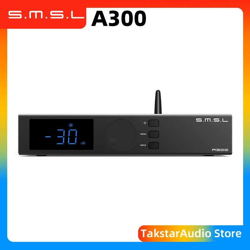 SMSL A300 Hi-Res Power Amplifier BTL Mode Bluetooth5.0 Remote Control Digital |