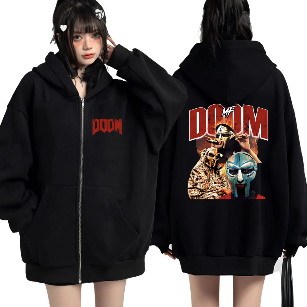 

Толстовка певица Mf Doom Madlib Madvillain с металлическим лицом на молнии худи Готический винтажный Панк Хип-Хоп Мужская Женская флисовая толстовка на молнии куртки