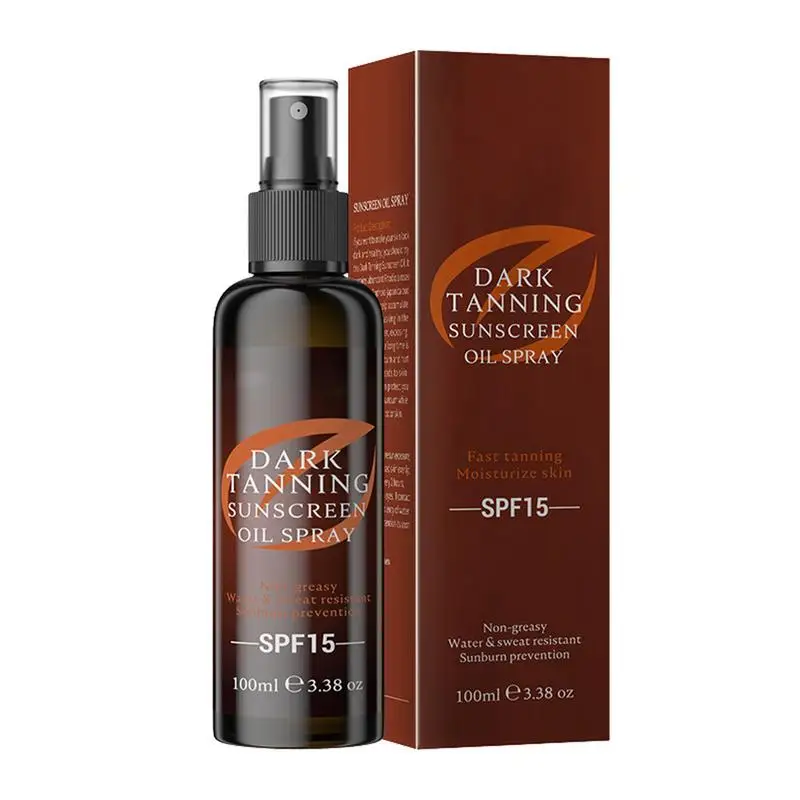 

Tanning Spray 100ML Sun Protect & Tanning Oil Spray With Natural Tan Accelerator Formula Tanning Sprayer For Perfect Glow