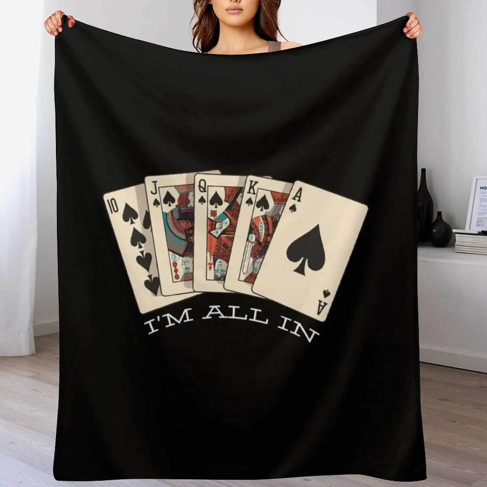 I'm All In - Royal Flush Одеяло для покера Модные диваны Роскошные дизайнерские одеяла