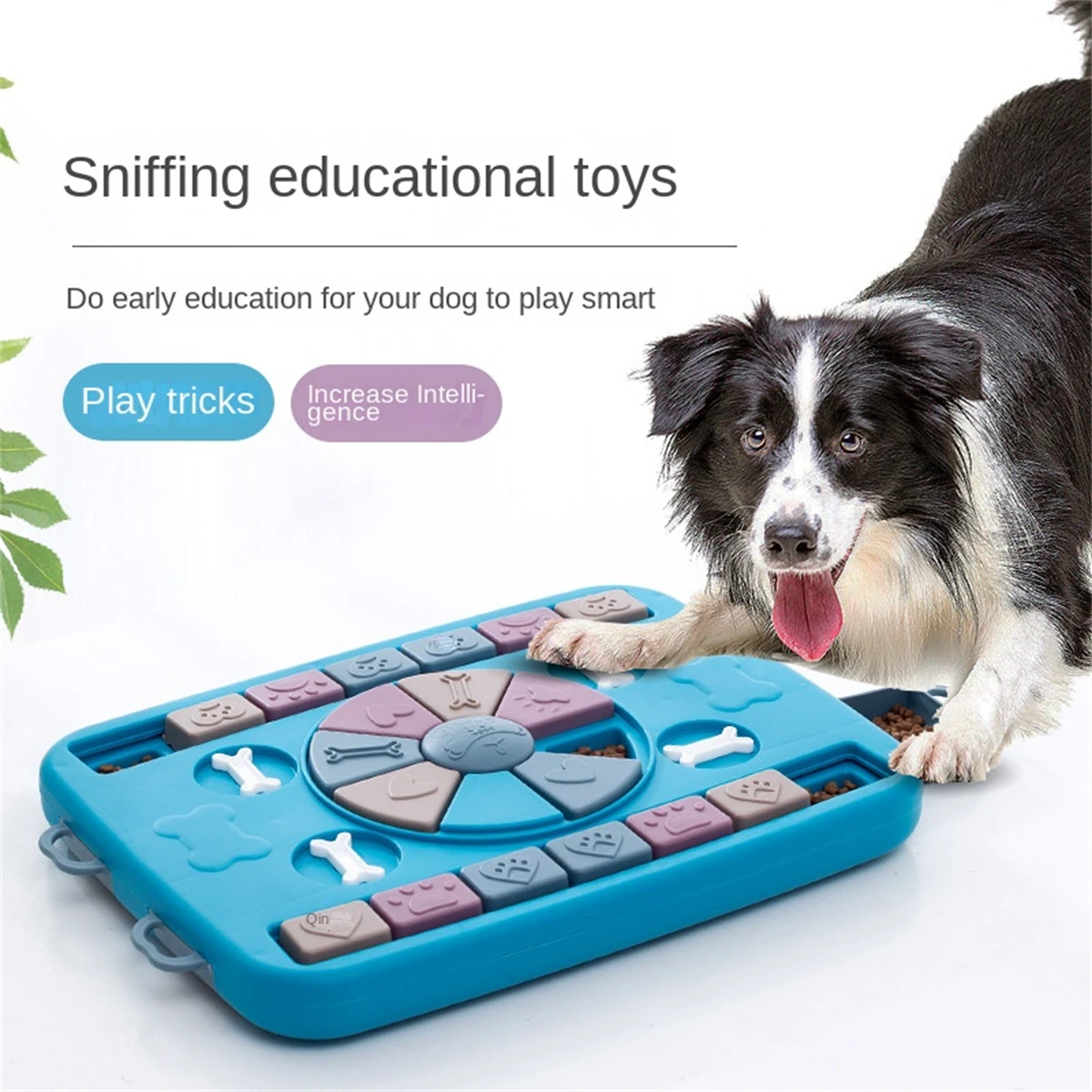 

Dog Puzzle Toy Interactive Eat Slowly Feeder Food Dispenser Pet Improve IQ Slowly Eating Bowl NonSlip Cat Dog Training Game