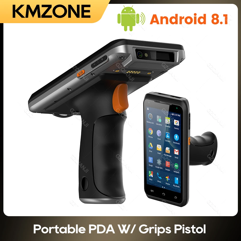 

Android Rugged PDA Handheld Terminal with Grip Pistol 2D QR Bar Code Scanner Data Collector Reader NFC for Inventory Management