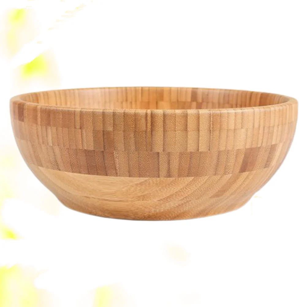 

Bowl Bowls Serving Salad Wood Fruits Wooden Salads Tableware Round Rim Decorative Snacks Retro Storage Single Large Mixing Snack