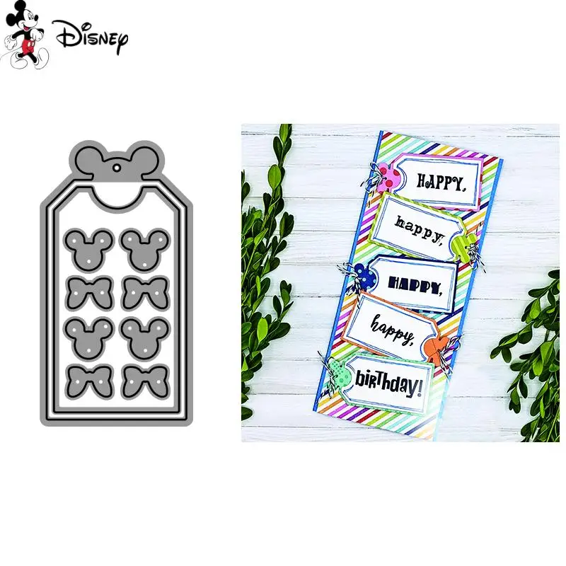 

Mini Disney Mickey Mouse Tags Cutting Dies Bow Tie Punch Diecut for DIY Scrapbooking Embossing Cards Crafts Making New 2022