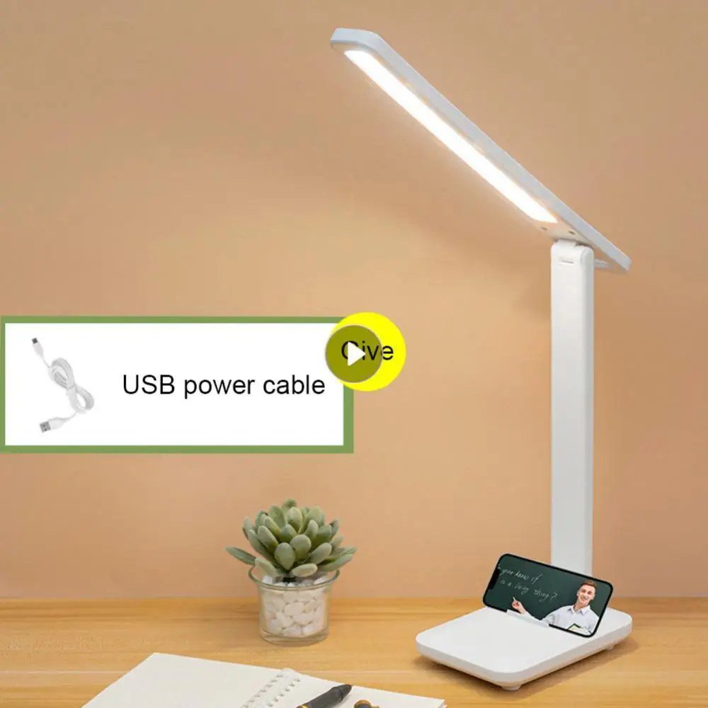 

LED Desk Lamp Dimmable Touch Table Lamp Bedside Reading Dormitory Eye Protection 3 Lighting Modes USB Chargeable Night Light