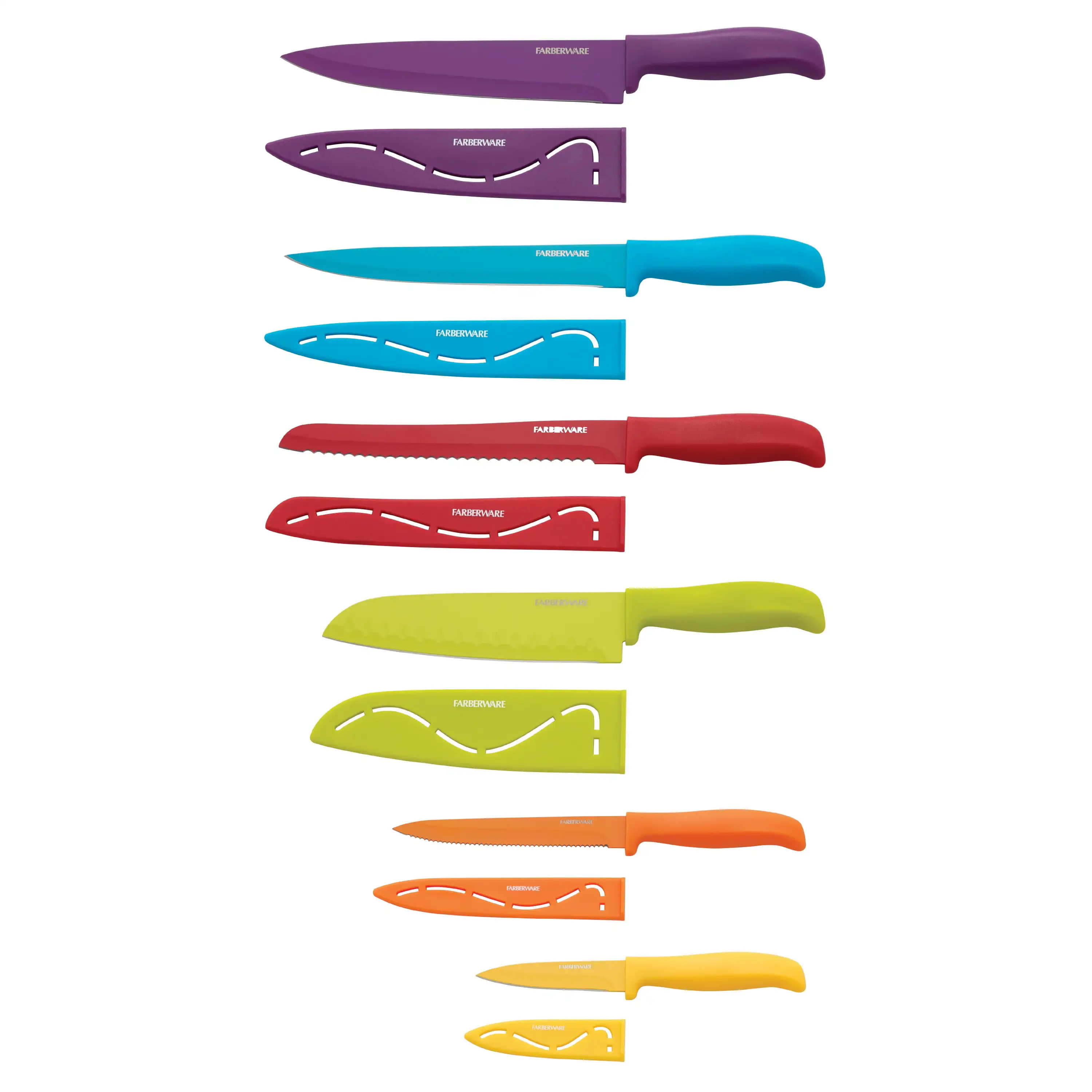 Colourworks 12-piece Resin Stick Resistant Knife Set