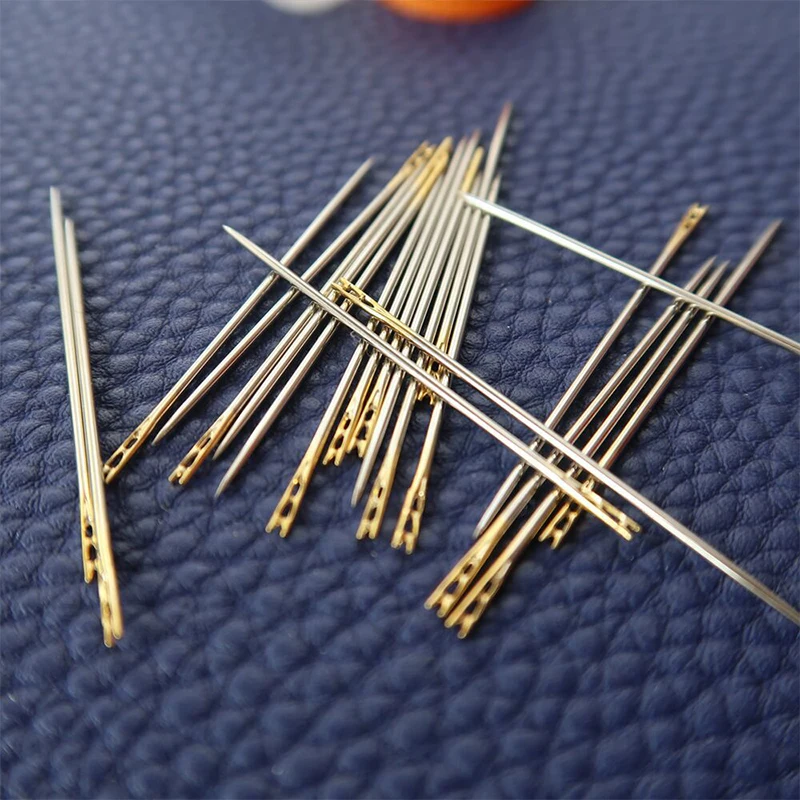 

Double hole tail needle sewing tools hand sewing needle free threading needle