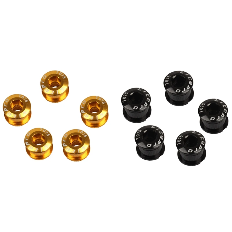 

Litepro 10Pcs Single Crankset Screw Bicycle Chain Ring Wheel Bolt Road MTB Bicycle Disc Screws Black & Gold