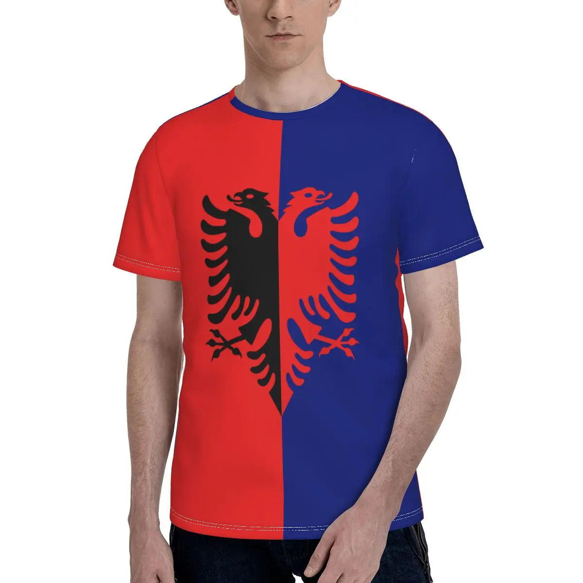 

Футболка мужская повседневная с флагом албанского штата, модная уличная одежда с коротким рукавом, лето