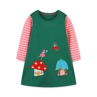 jumping meters girls dresses with fairy embroidery cotton childrens autumn spring long sleeve toddler kids costume dress