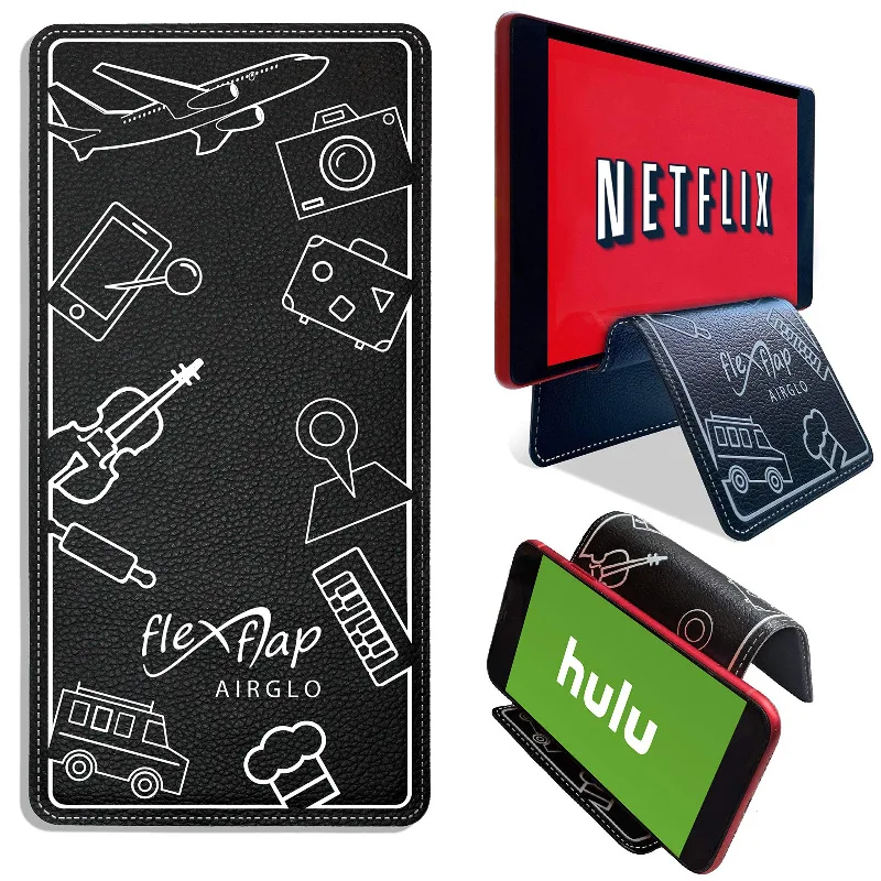 Необходимый откидной держатель для телефона для самолета, путешествий, гибкий держатель для планшета для стола, кровати, дома и путешествий, кожаный держатель