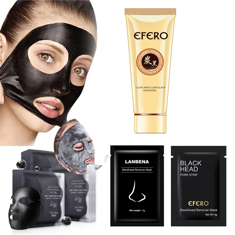 

Black Head Mask for Face Mask Nose Acne Blackhead Remover Cleanser Oil Control Face Mask Pore Strip Peel Off Mask Skin Care