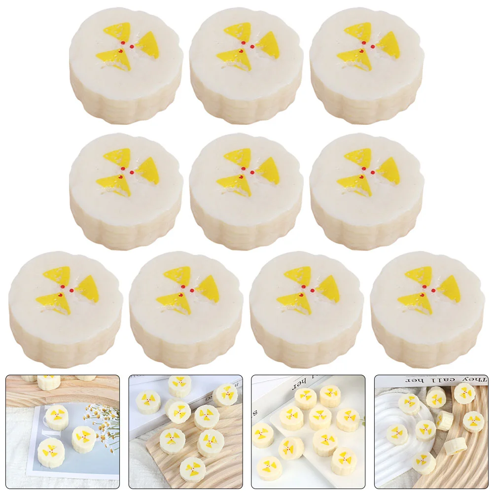 

Key Chain Artificial Banana Slice Model Simulation Fruit Fruits Kitchen Pretend Decoration Plastic Slices Basket