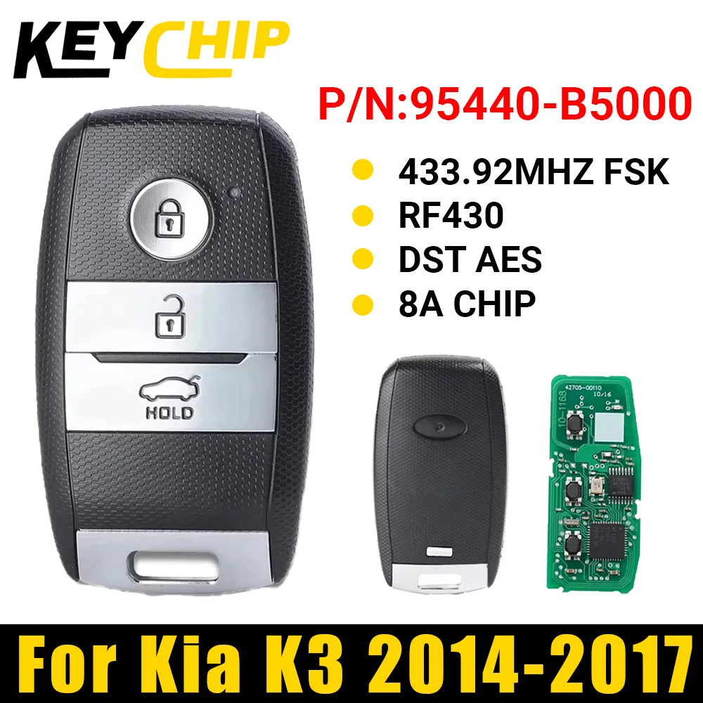 

KC для KIA K3 Cerato Fort 2014 2015 2016 2017 433 МГц RF430 8A Пассивный бесконтактный вход Go Smart 95440-B5000 95440-A7100