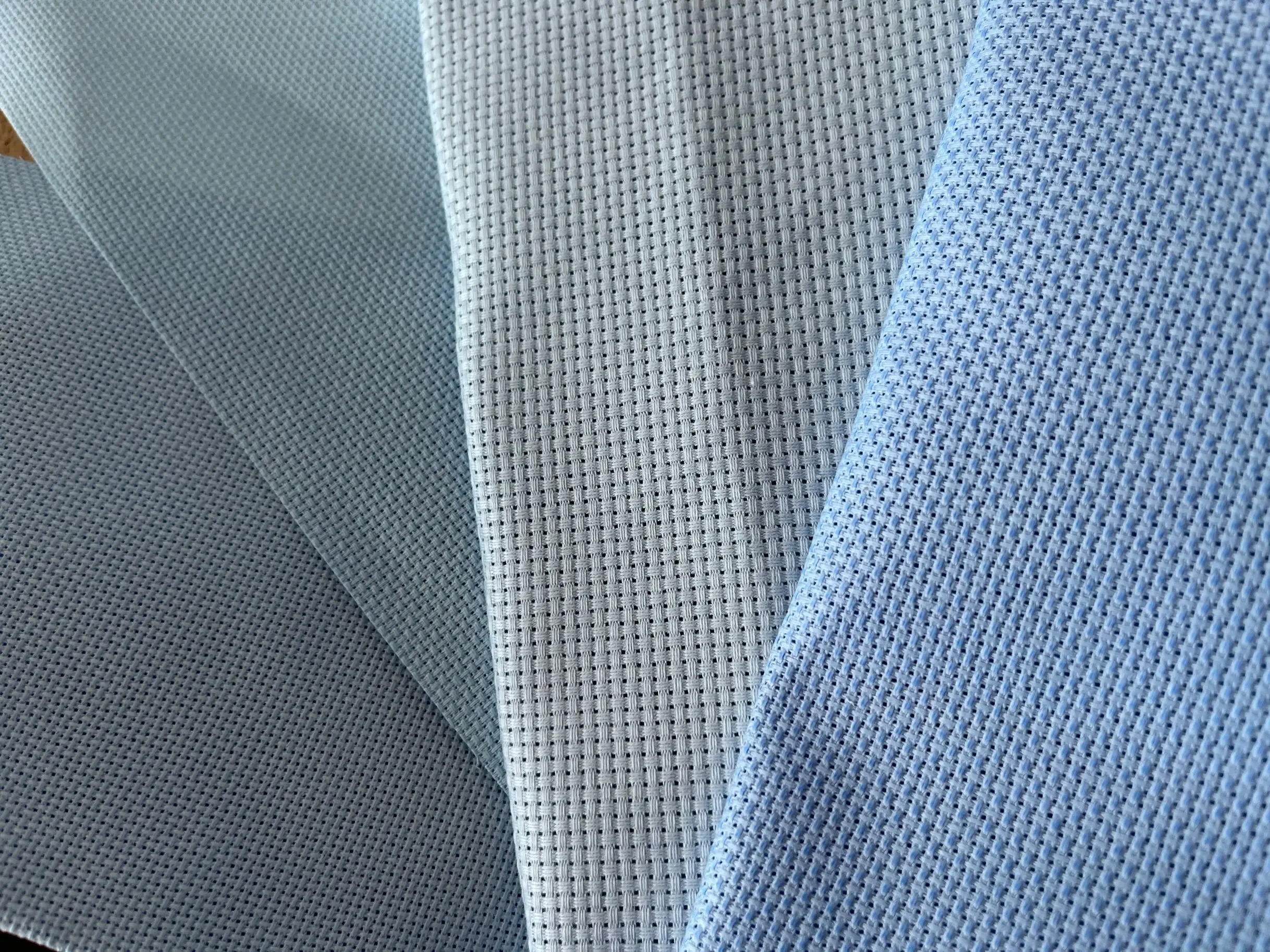 Fabric, Sky Blue, White And Linen Color, Top Quality, 14ct, 