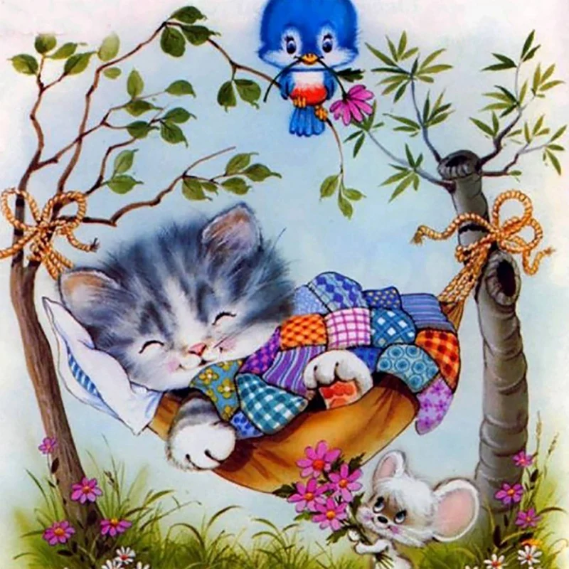 

Diamond Painting Painted Cartoon Animal Cat Embroidery Animal Cross Stitch Embroidery Crafts