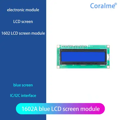 Модуль синего ЖК-дисплея 1602 1602 IC/I2C с 1602 ЖК-дисплеем 5 В для модуля ЖК-дисплея